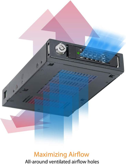 ICY DOCK U.2 / U.3 NVMe PCIe 4.0 SSD Wechselrahmen (bis 15mm SSD-Höhe) - Vollmetall - ToughArmor MB601VK-1B Wechselrahmen mit U.2 / U.3 Tray