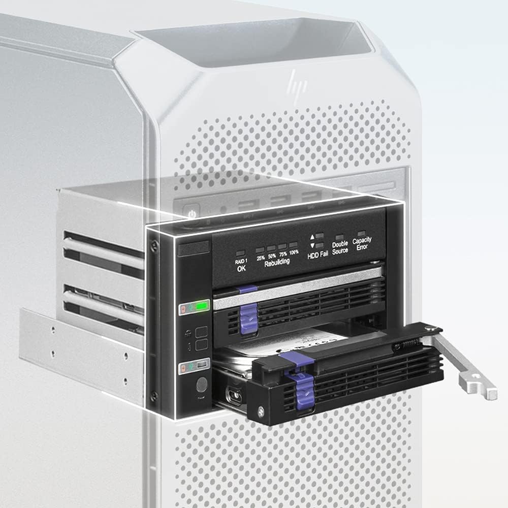 FatCage RAID MB901SPR-B R1 2X 2.5"/3.5" SATA RAID1/JBOD Mobile Rack for 1x 5.25" Bay Black MB901SPR-B R1 (RAID1 / JBOD)