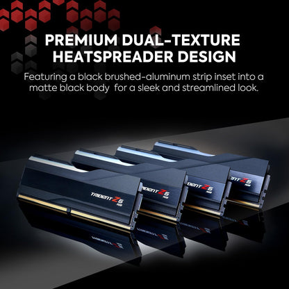 G.SKILL Trident Z5 RGB Series (Intel XMP 3.0) DDR5 RAM 48GB (2x24GB) 8200MT/s CL40-52-52-131 1.35V Desktop Computer Memory UDIMM - Matte Black (F5-8200J4052F24GX2-TZ5RK