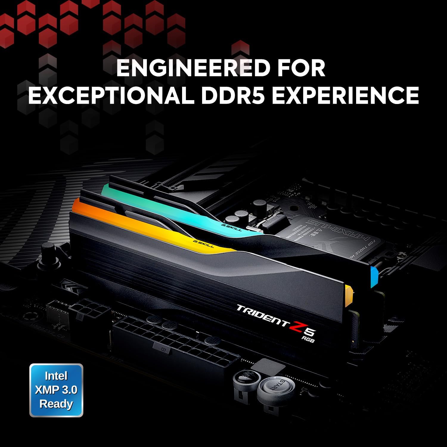 G.SKILL Trident Z5 RGB Series (Intel XMP 3.0) DDR5 RAM 48GB (2x24GB) 8200MT/s CL40-52-52-131 1.35V Desktop Computer Memory UDIMM - Matte Black (F5-8200J4052F24GX2-TZ5RK