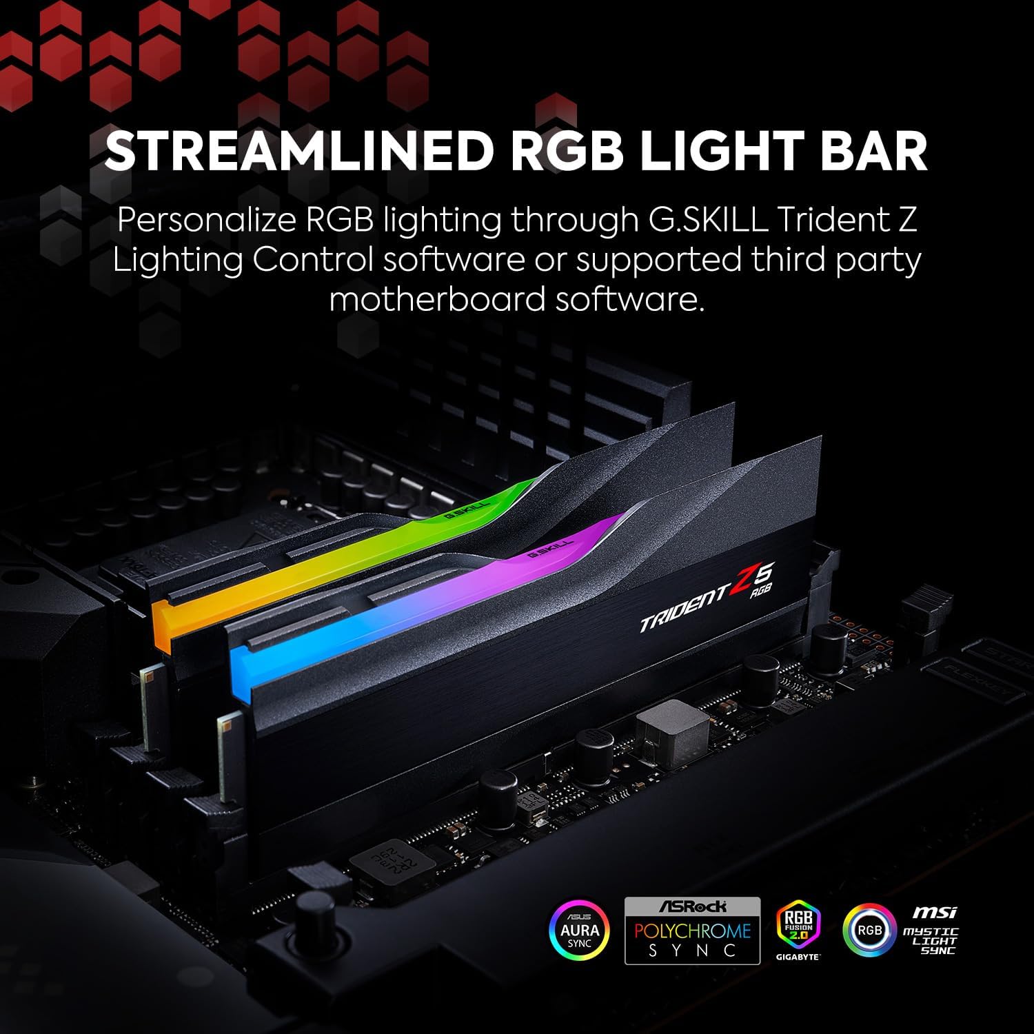 G.SKILL Trident Z5 RGB Series (Intel XMP 3.0) DDR5 RAM 48GB (2x24GB) 8200MT/s CL40-52-52-131 1.35V Desktop Computer Memory UDIMM - Matte Black (F5-8200J4052F24GX2-TZ5RK