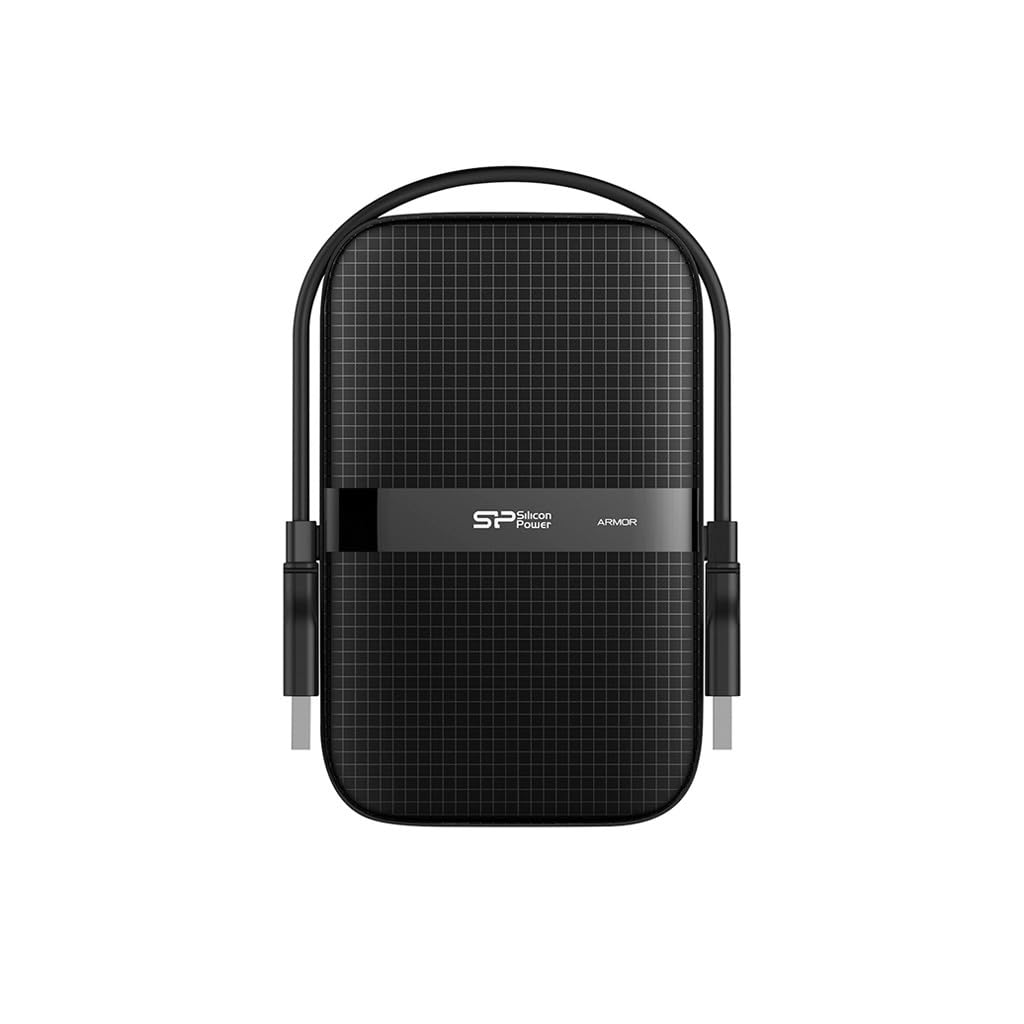 Silicon Power External HDD Armor A60 5TB 6.35 cm 2.5 Inch USB 3.2 Black Shockproof MIL-STD 810G 516.6 Procedure IV Water-Resistant