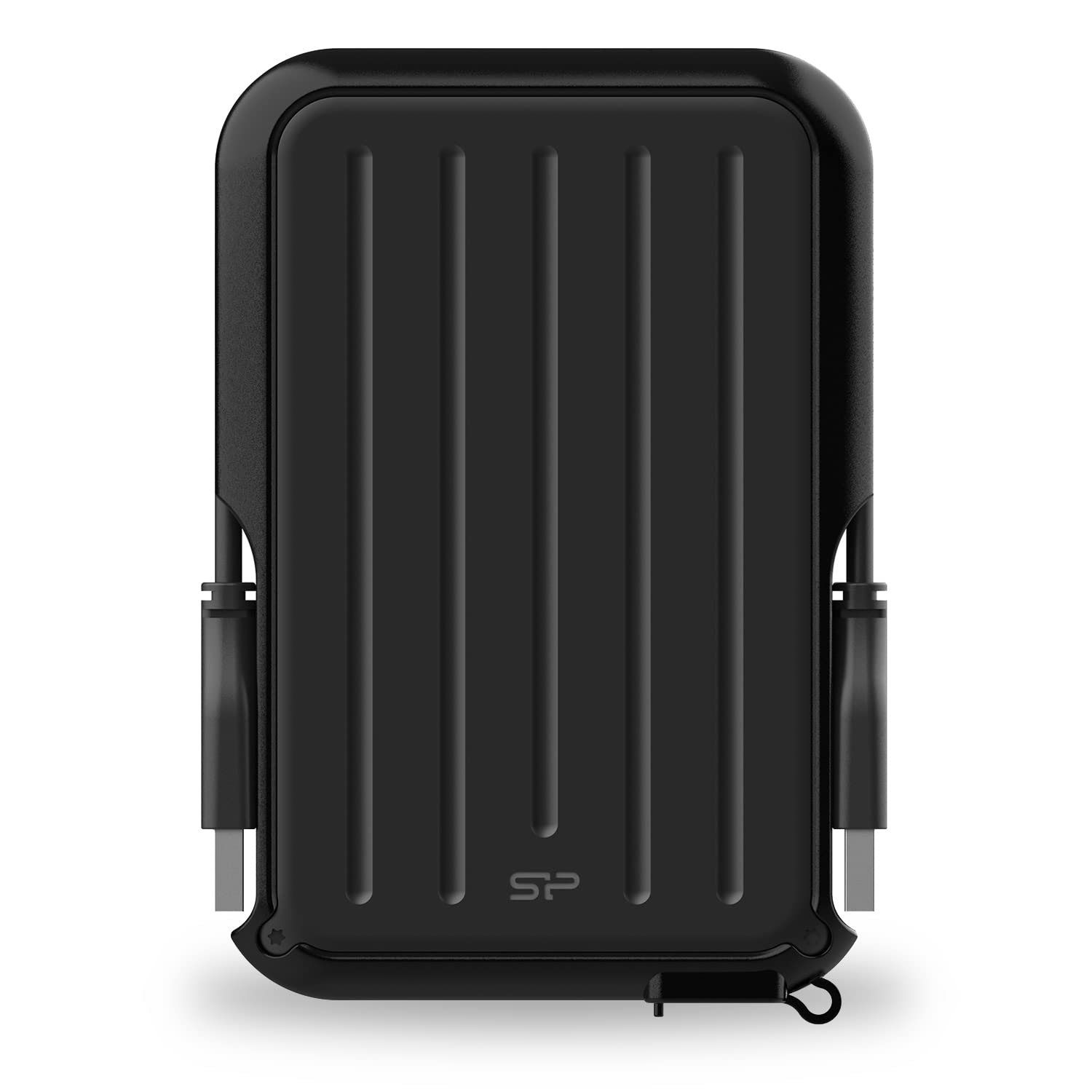 Silicon Power SP SP020TBPHD66SS3K Portable Hard Drive 2TB 2.5 Inch External USB 3.2 Gen1 Compatible (USB3.1 / USB3.0 / USB2.0 Compatible), IPX4, Waterproof, Shockproof, Black Black 2TB A66 Shock Absorbing Rubber