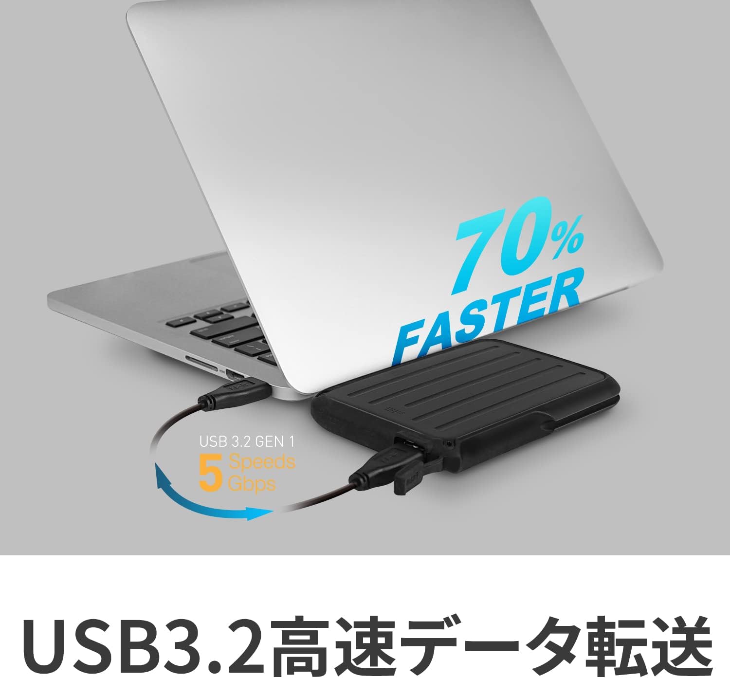 Silicon Power SP SP020TBPHD66SS3K Portable Hard Drive 2TB 2.5 Inch External USB 3.2 Gen1 Compatible (USB3.1 / USB3.0 / USB2.0 Compatible), IPX4, Waterproof, Shockproof, Black Black 2TB A66 Shock Absorbing Rubber