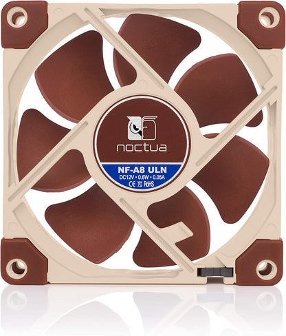 Noctua NF-A8 ULN, Ultra Quiet Silent Fan, 3-Pin (80mm, Brown) Single