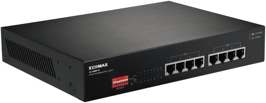 Edimax GS-1008P V2 - 8-Port Gigabit PoE+ Switch mit DIP-Schalter