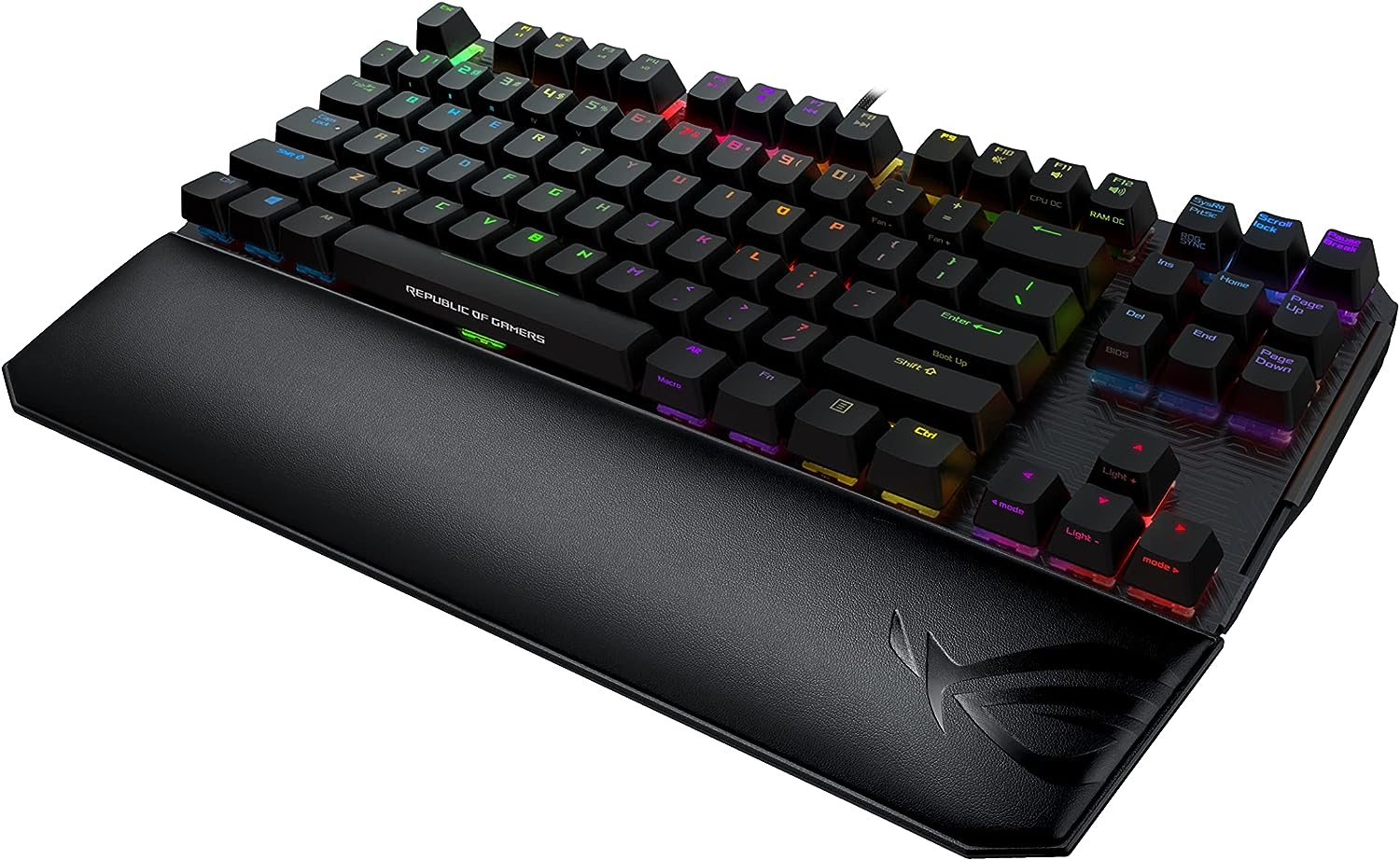 ASUS ROG Gaming Wrist Rest with Soft-Foam Cushioning for Ergonomic Comfort and Designed in Tenkeyless Fit for Compatibility with Most Mechanical Keyboards