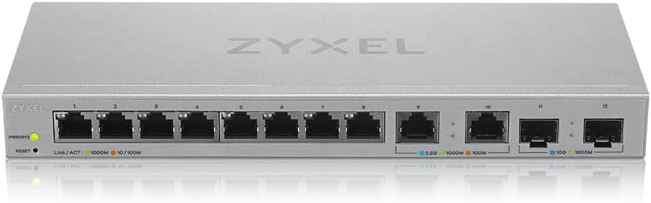 Zyxel Multi-Gig 12-Port Web Managed Switch met 2-Port 2.5G/2-Port 10G SFP+ Desktop/Wallmount