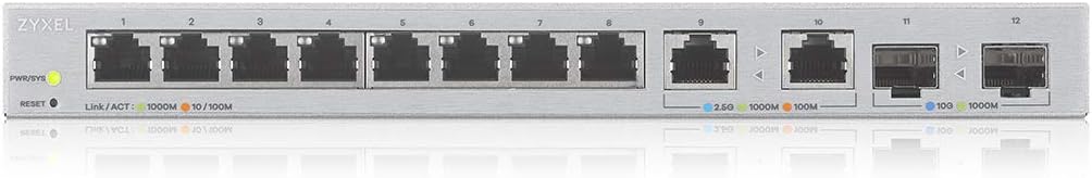 Zyxel Multi-Gig 12-Port Web Managed Switch met 2-Port 2.5G/2-Port 10G SFP+ Desktop/Wallmount