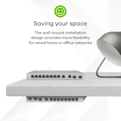 Zyxel Multi-Gig 12-Port Web Managed Switch met 2-Port 2.5G/2-Port 10G SFP+ Desktop/Wallmount