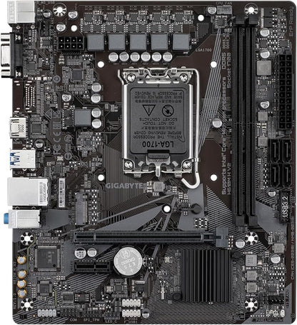 Gigabyte H610M H V2 Motherboard - Supports Intel Core 14th CPUs, 4+1+1 Hybrid Digital VRM, up to 5600MHz DDR5, 1xPCIe 3.0 M.2, GbE LAN, USB 3.2 Gen 1