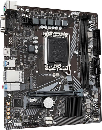 Gigabyte H610M H V2 Motherboard - Supports Intel Core 14th CPUs, 4+1+1 Hybrid Digital VRM, up to 5600MHz DDR5, 1xPCIe 3.0 M.2, GbE LAN, USB 3.2 Gen 1