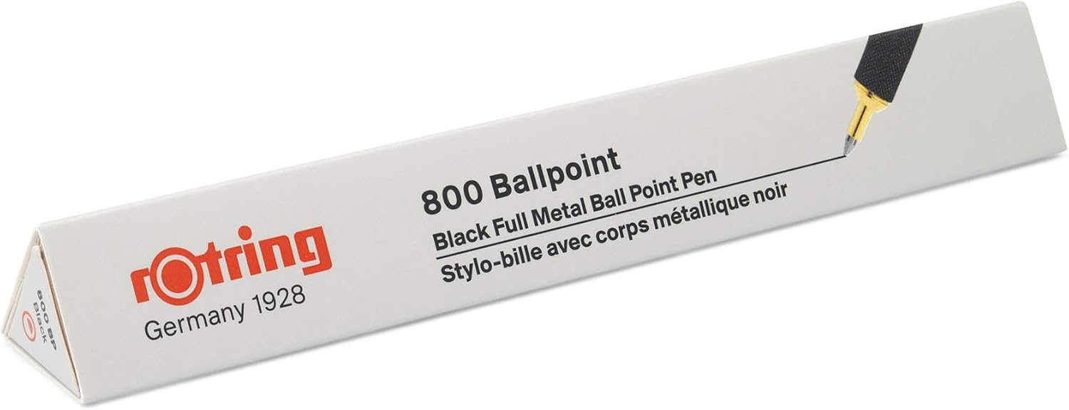rOtring 800 Ballpoint Pen | Medium Point | Black Ink | Black Barrel | Refillable