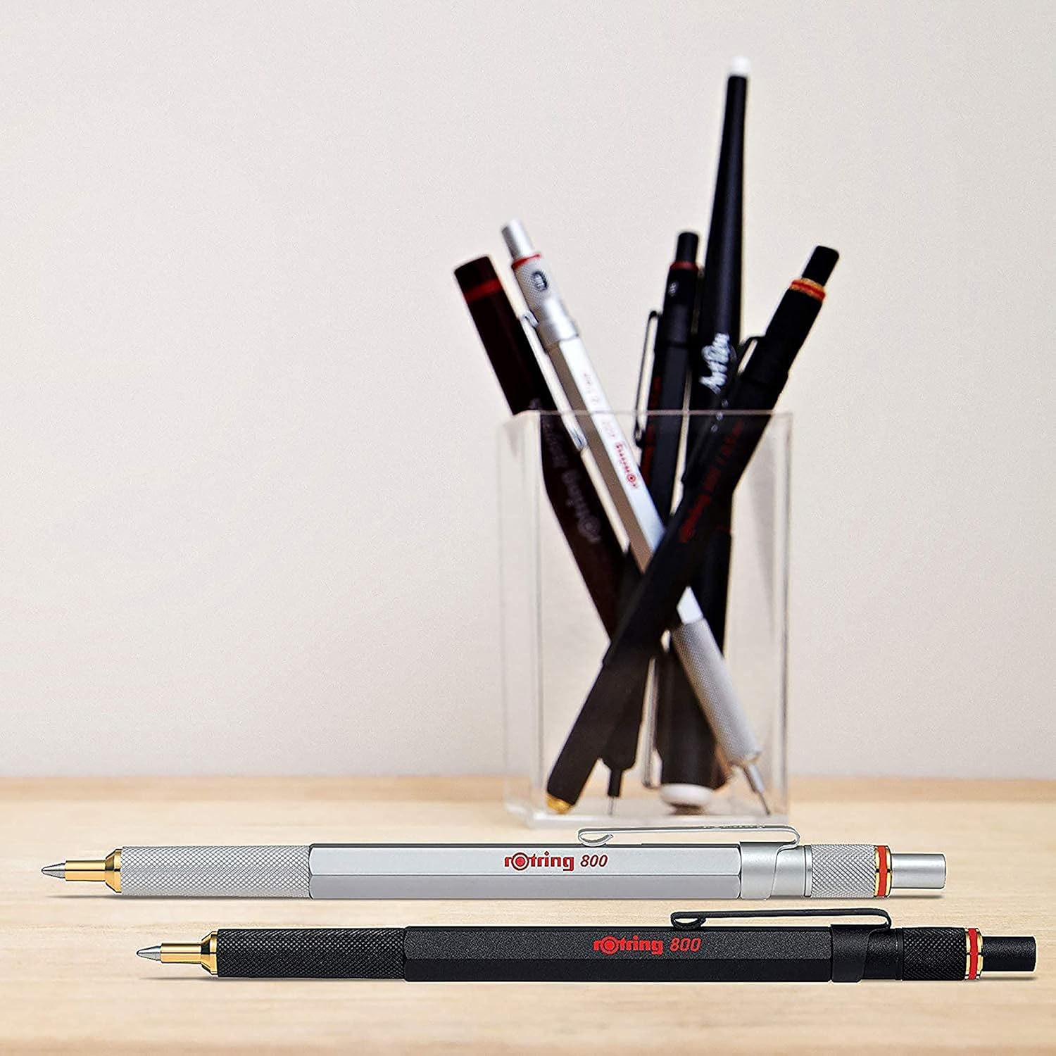 rOtring 800 Ballpoint Pen | Medium Point | Black Ink | Black Barrel | Refillable