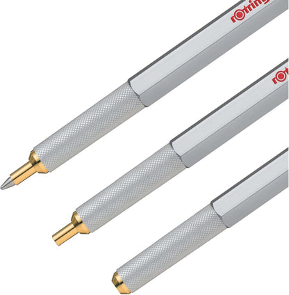 rOtring 800 Ballpoint Pen | Medium Point | Black Ink | Silver Barrel | Refillable