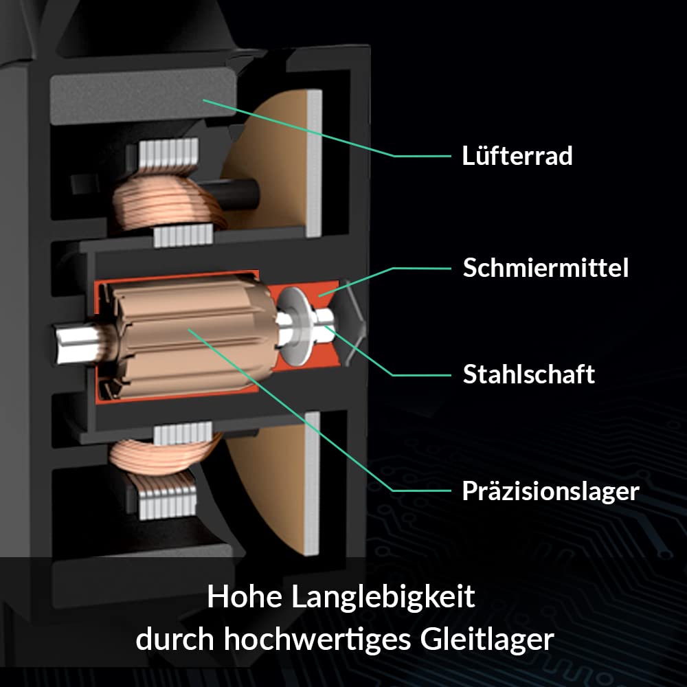 ARCTIC F12 TC - PC Lüfter, 120 mm Gehäuselüfter, temperaturgesteuert, Standard Case Fan, Temperatursensor reguliert RPM, Push- oder Pull-Konfiguration, 300-1350 rpm - Schwarz F12 TC (schwarz) divers