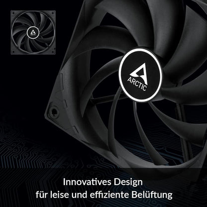 ARCTIC F12 (5 Pack) - 120 mm Standard Case Fan, Low Noise, quiet motor, Computer, Fan Speed: 1350 RPM - Black