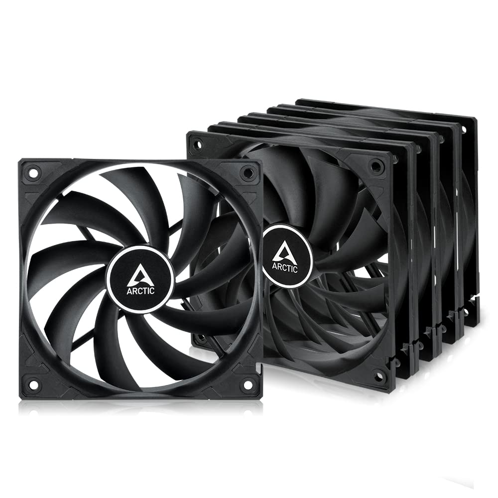 ARCTIC F12 (5 Pack) - 120 mm Standard Case Fan, Low Noise, quiet motor, Computer, Fan Speed: 1350 RPM - Black