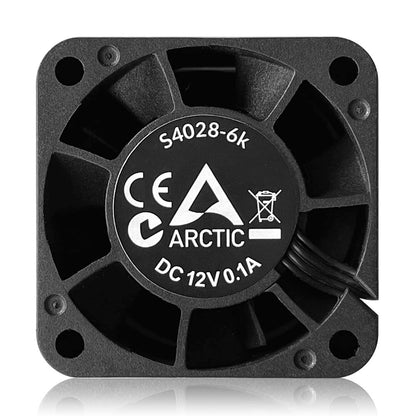 ARCTIC S4028-6K - 40x40x28 mm fan, 250-6000 RPM, PWM regulated, 4-pin connector, 12 V DC - Black