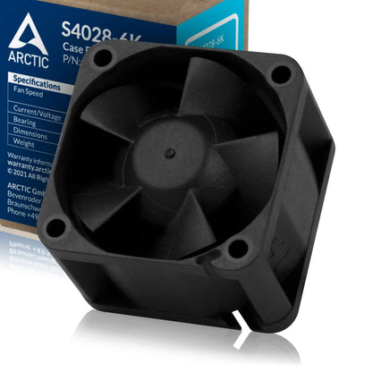 ARCTIC S4028-6K - 40x40x28 mm fan, 250-6000 RPM, PWM regulated, 4-pin connector, 12 V DC - Black