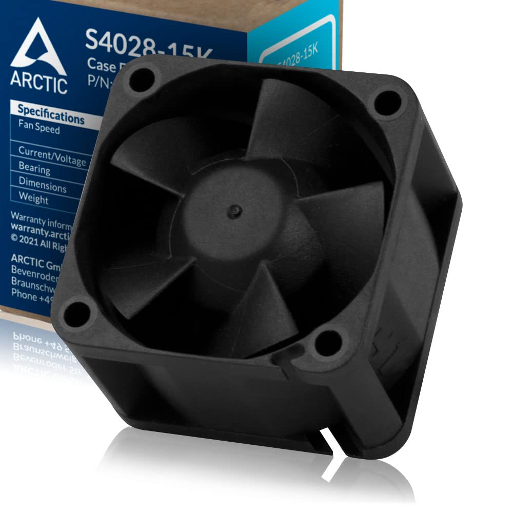 ARCTIC S4028-15K - 40x40x28 mm fan, 1400-15000 RPM, PWM regulated, 4-pin connector, 12 V DC - Black