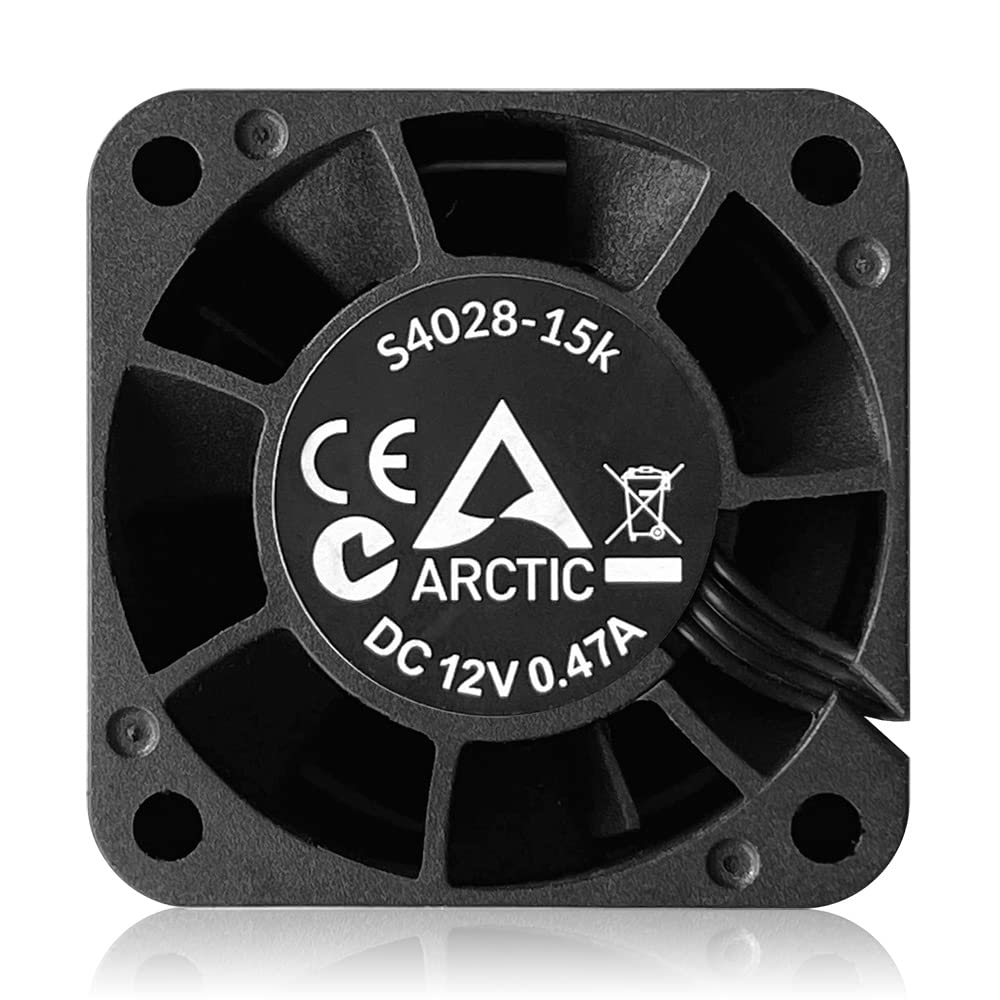 ARCTIC S4028-15K - 40x40x28 mm fan, 1400-15000 RPM, PWM regulated, 4-pin connector, 12 V DC - Black