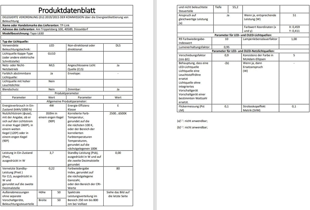TP-Link LED-Lampe Tapo L630 Smart Wi-Fi Spotlight