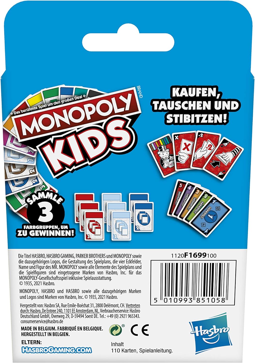 Monopoly Bid Game, Quick-Playing Card Game For 4 Players, Game For Families And Kids Ages 7 And Up