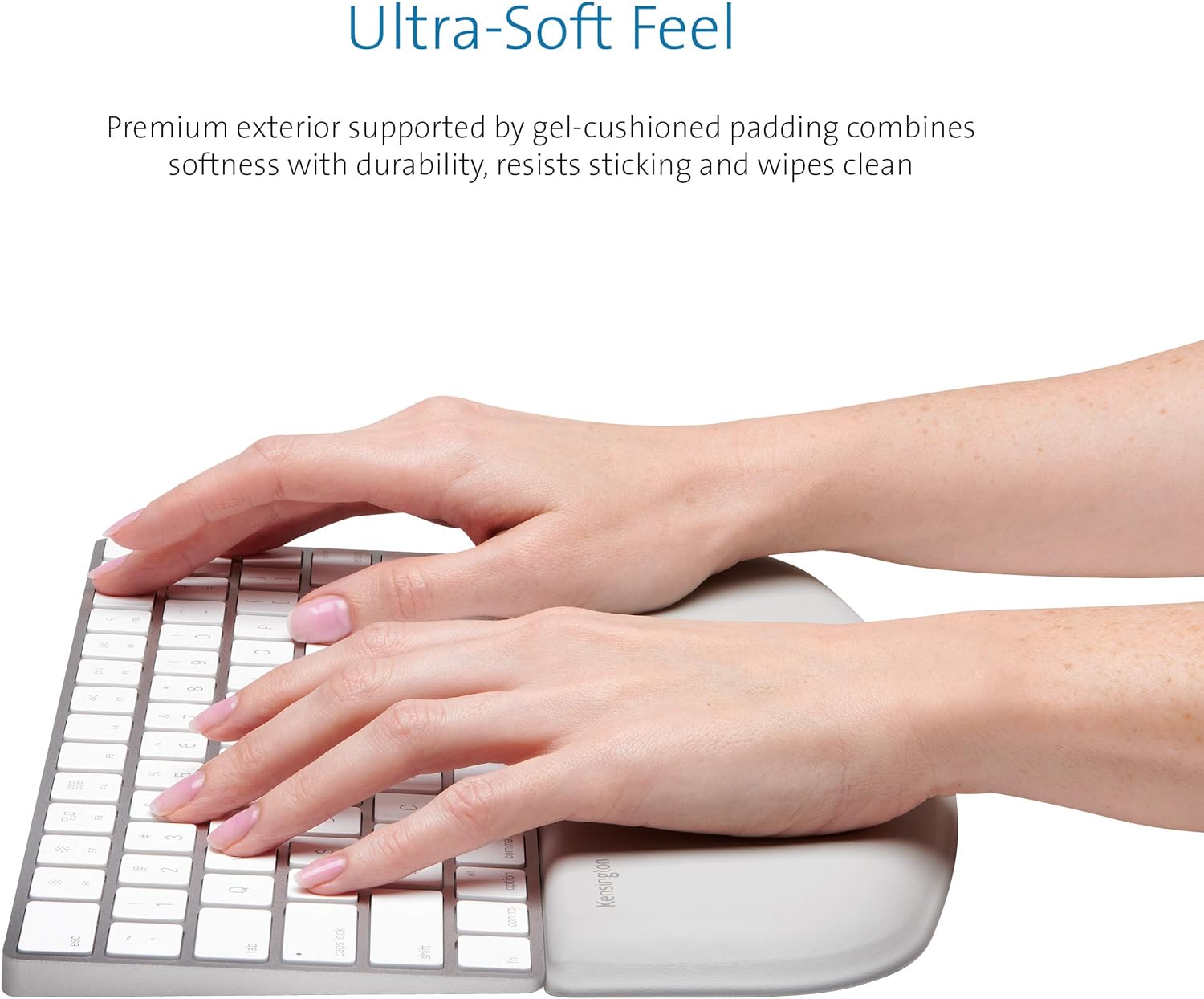 Kensington K50435EU ErgoSoft Wrist Rest Support for Slim, Compact Keyboard, Home Office, Grey - Ergonomist Approved - Professional Design for Function and Use with MacBook, iMac, Surface, Desktop Compact Keyboard Wrist Rest Grey