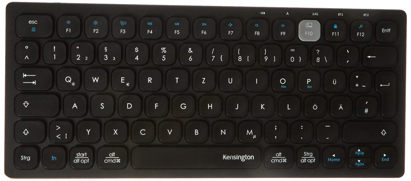 Kensington Compact Multi-Device Dual Wireless Keyboard, Bluetooth Enabled, Windows, Mac, iOS, ChromeOS Compatible, K75502DE, Black