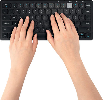 Kensington Compact Multi-Device Dual Wireless Keyboard, Bluetooth Enabled, Windows, Mac, iOS, ChromeOS Compatible, K75502DE, Black