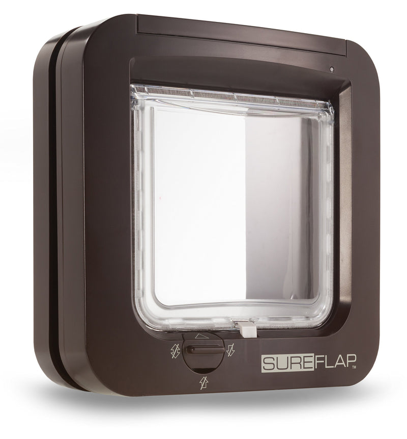 Sure PetCare | Chatière à Puce électronique SureFlap, Compatible avec médaillon d'identification par radiofréquence et avec Les puces électroniques, pour Portes, fenêtres et Murs, Marron,