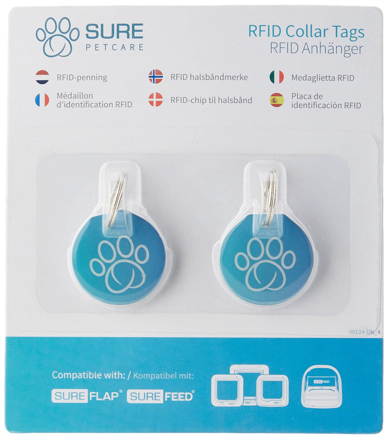 Sure Petcare RFID Collar Tags, compatible with SureFlap Microchip Cat Flaps & Pet Doors, SureFeed Microchip Pet Feeder & Microchip Pet Feeder Connect, Felaqua Connect, pack of 2