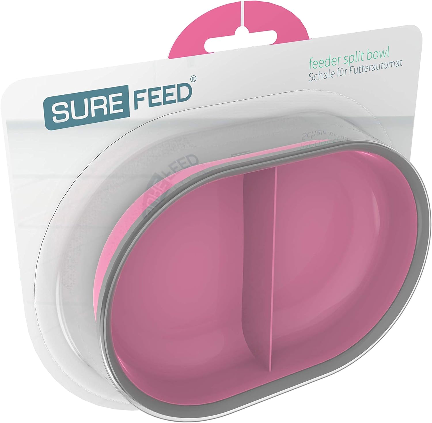 Sure Petcare SureFeed Split Pet Bowl with Integrated Seal, Compatible with Sure Petcare SureFeed Microchip Pet Feeder, Works for Wet and Dry Food, Keeps Food Fresh, Pink Pink Single