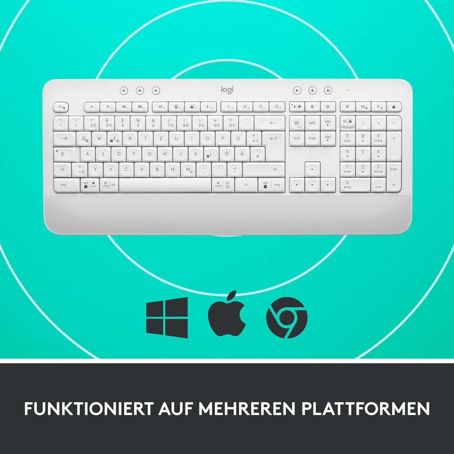 Logitech Wireless Keyboard K650 Signature grau-wei