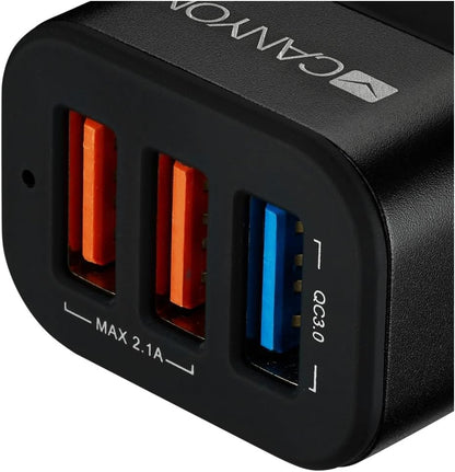 Canyon CNE-CCA07B Car Mobile Phone Charger - Black - Mobile Phone Chargers (Auto, Cigarette Lighter, 12 V, 2.4 A, Black)