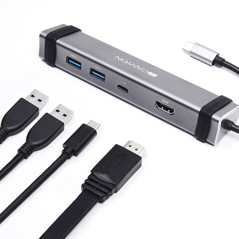 Canyon USB C Hub, 4-In-1 USB-C Docking-Station und Laptop Ständer, Mehrfach Port Verteiler inkl. 4K HDMI, Adaptive 3.0 USB Typ A Lade-Anschlüsse, Multiport Adapter