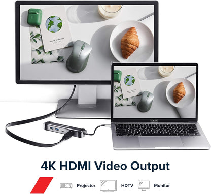 Canyon USB C Hub, 4-In-1 USB-C Docking-Station und Laptop Ständer, Mehrfach Port Verteiler inkl. 4K HDMI, Adaptive 3.0 USB Typ A Lade-Anschlüsse, Multiport Adapter
