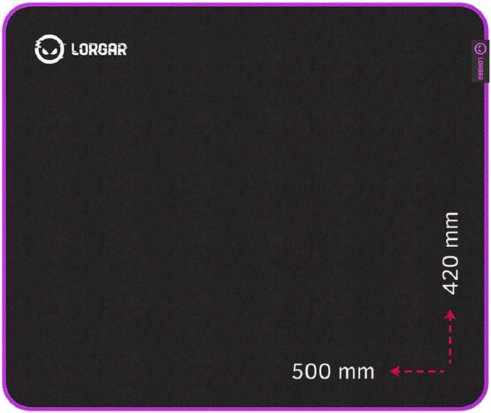 LORGAR Mousepad Main 315 500 mm x 420 mm x 3 mm High Speed Black