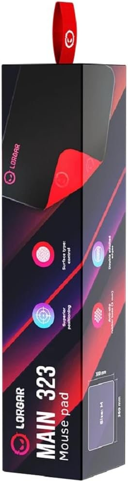 LORGAR Mousepad Main 323 360mmx300mmx3mm/Control/Black