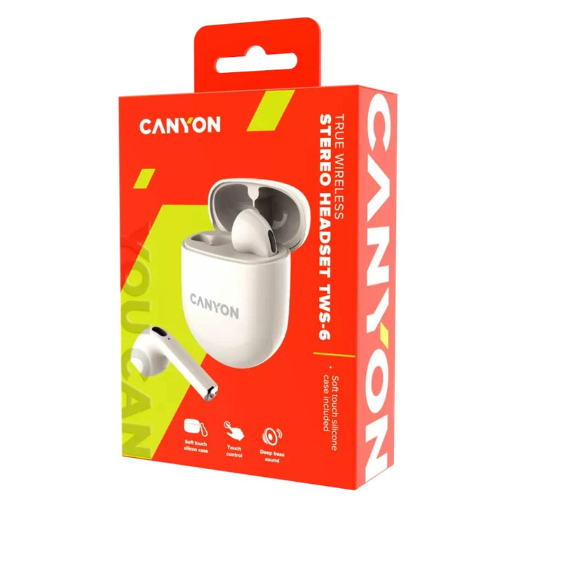 CANYON Bluetooth Headset TWS-6 Beige