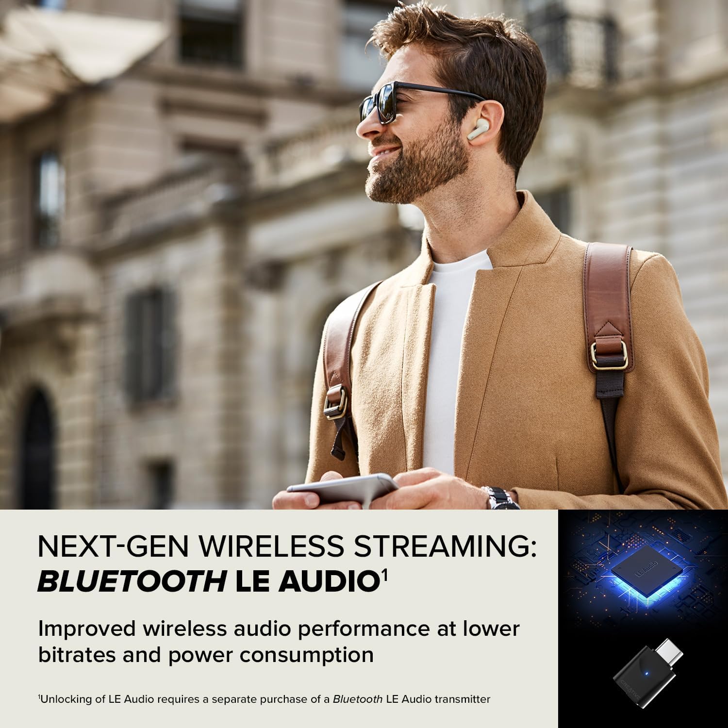 CREATIVE Zen Air Plus Lightweight True Wireless In-ears with Bluetooth LE Audio, Hybrid Active Noise Cancellation, Ambient Mode, Up to 32 Hours Total Playtime, 6 Mics with ENC Technology