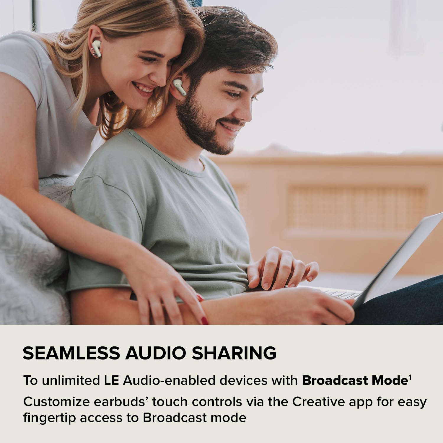 CREATIVE Zen Air Plus Lightweight True Wireless In-ears with Bluetooth LE Audio, Hybrid Active Noise Cancellation, Ambient Mode, Up to 32 Hours Total Playtime, 6 Mics with ENC Technology