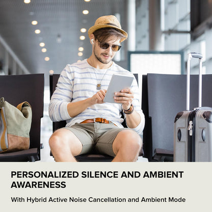 CREATIVE Zen Air Plus Lightweight True Wireless In-ears with Bluetooth LE Audio, Hybrid Active Noise Cancellation, Ambient Mode, Up to 32 Hours Total Playtime, 6 Mics with ENC Technology