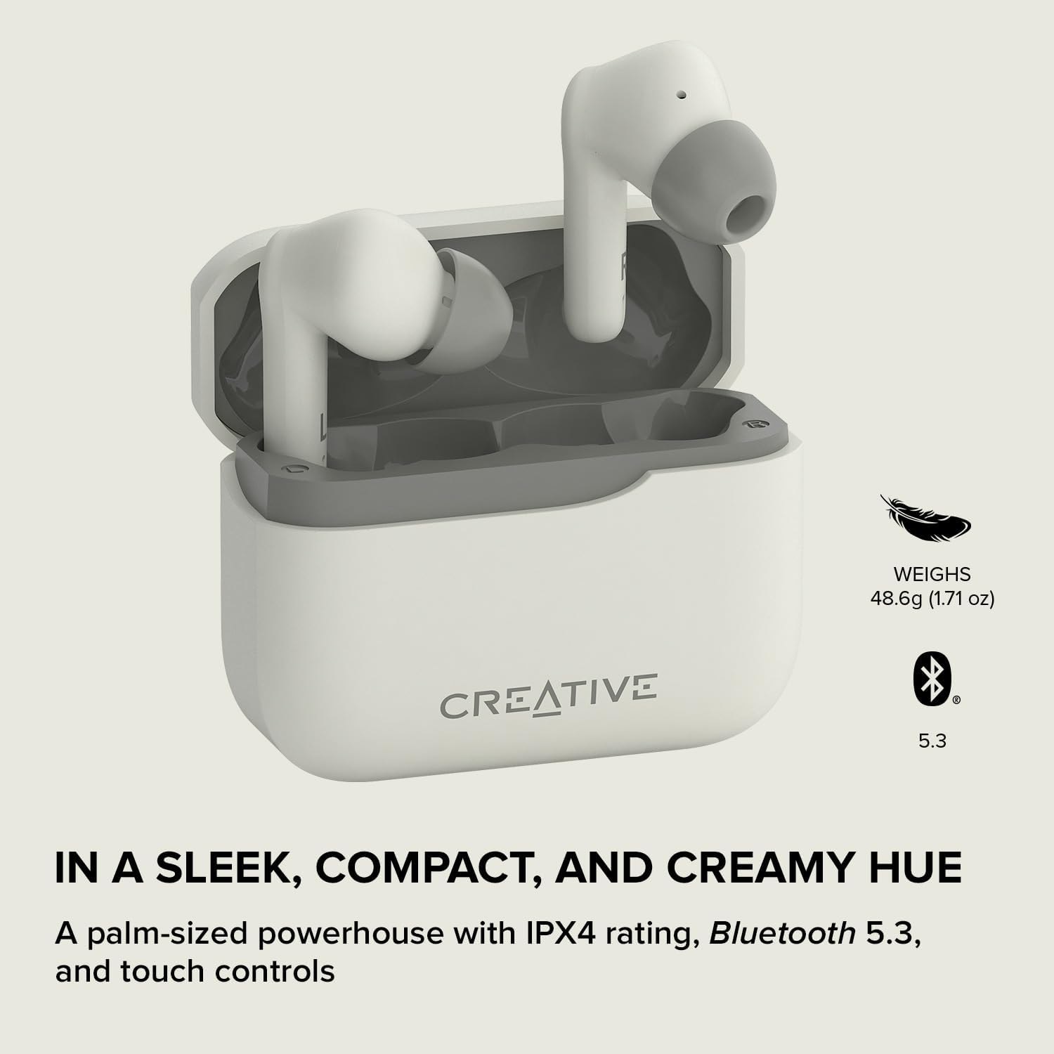 CREATIVE Zen Air Plus Lightweight True Wireless In-ears with Bluetooth LE Audio, Hybrid Active Noise Cancellation, Ambient Mode, Up to 32 Hours Total Playtime, 6 Mics with ENC Technology