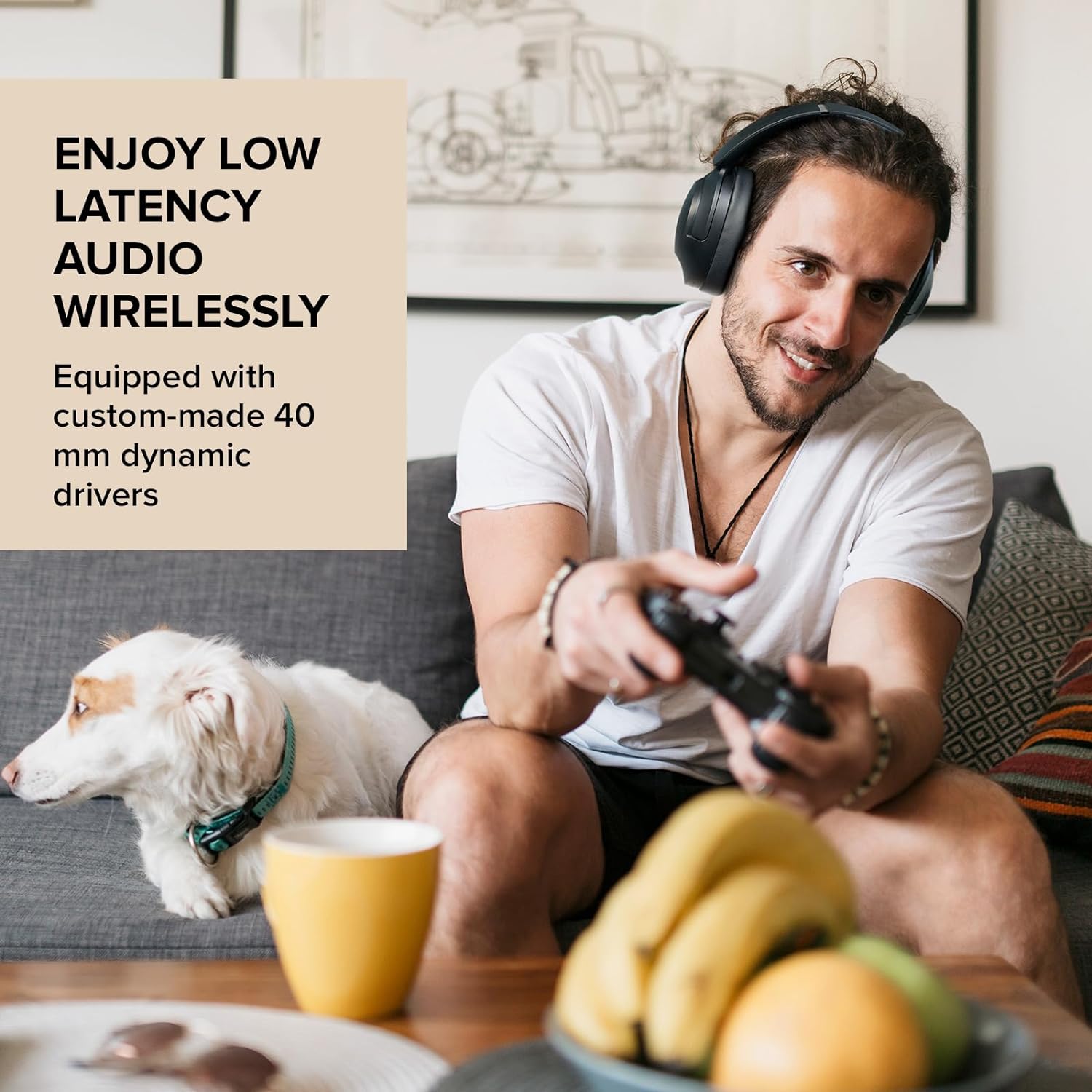 CREATIVE Zen Hybrid 2 Wireless Over-ear Headphones, Up to 67 Hours (ANC off), Hybrid Active Noise Cancellation, Ambient Mode (Cream