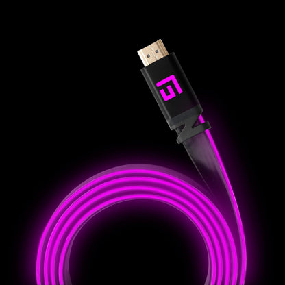 FLOATING GRIP Premium HDMI Cable with LED Light, v2.1, High-Speed 8K@60Hz, Ethernet Ready (5ft/1,5M, Pink) 5ft/1,5M Pink