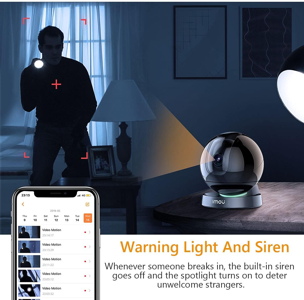 Imou 4MP WiFi Surveillance Camera, WiFi IP Camera, Car Cruise & Smart Tracking, Motion Detection with Two-Way Audio, Night Vision 10 m