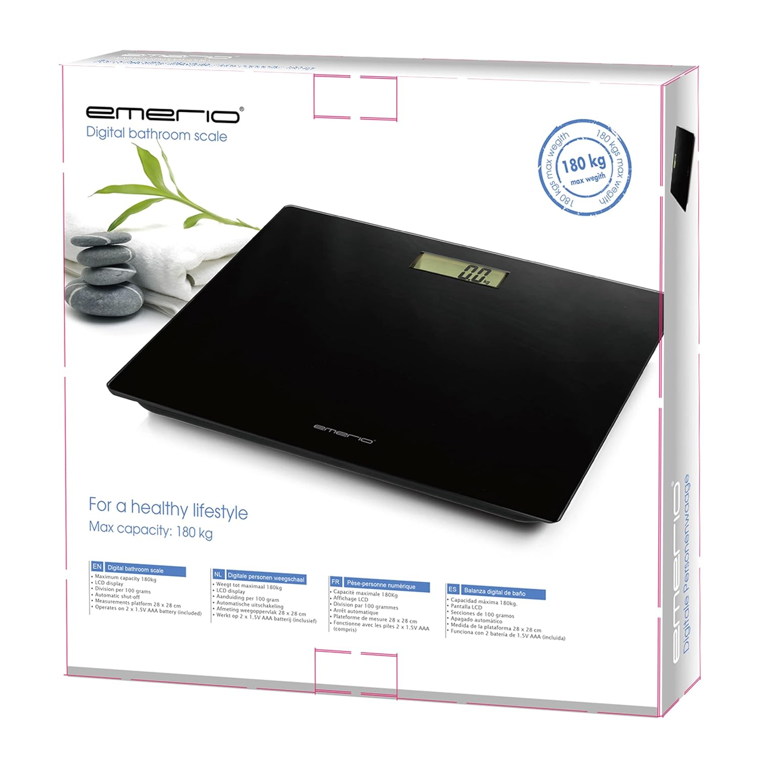 Emerio Personenwaage max. 180 kg digitales Display
