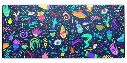 Xtrfy GP5, XL Fabric Gaming Mouse Pad (920 x 400 x 3 mm), Smooth Speed Pad for Precision, Stitched Edges, Non-Slip Underside Machine-Washable, Fiesta Edition